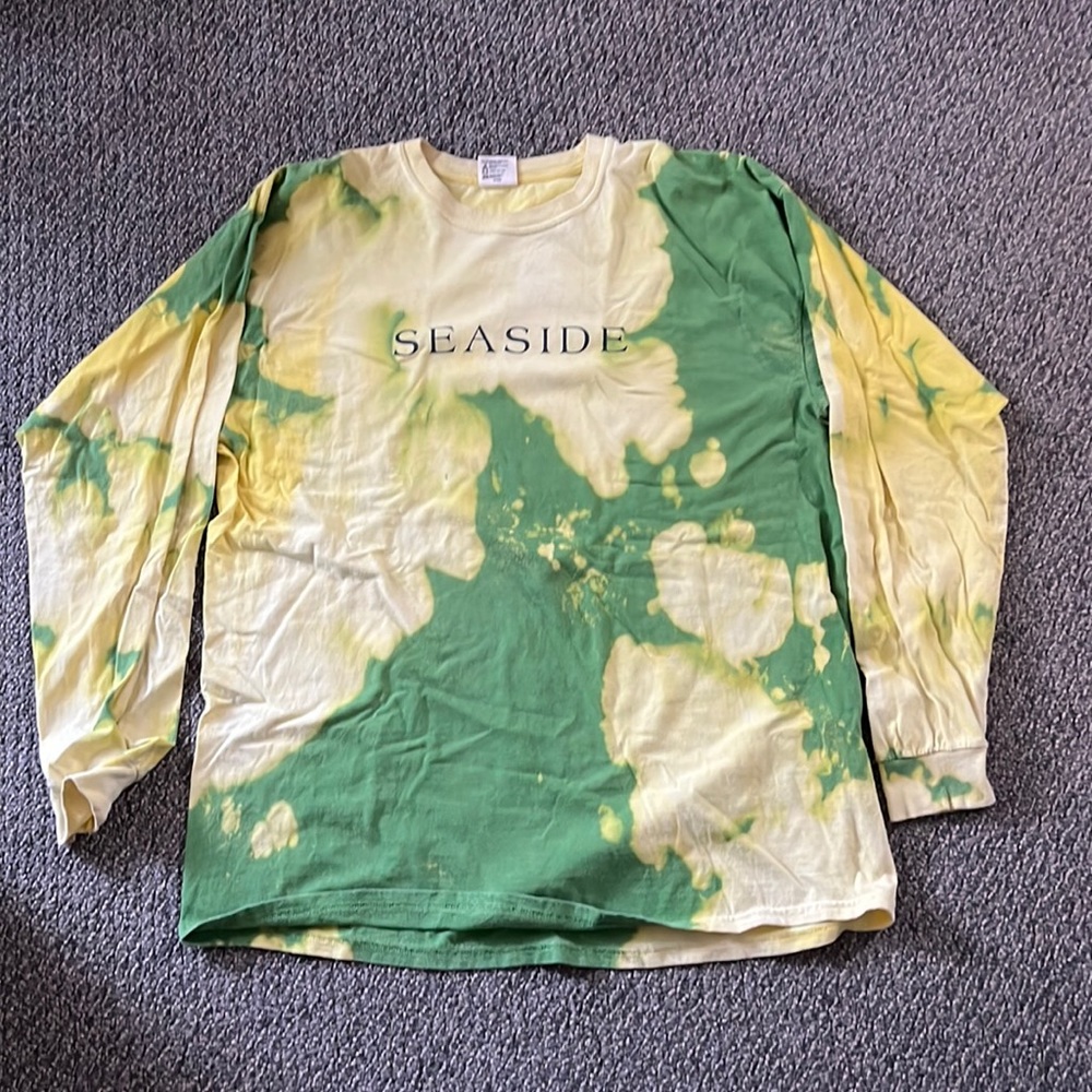 SEASIDE GREEN/YELLOW TYE DYE LONG SLEEVE SHIRT